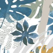 Papier peint vinyle sur intissé Jungle Tropical bleu et ocre - Ugépa - L67501