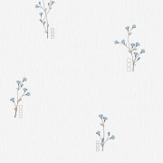 Papier peint expansé relief Geometrique & Fleurs bleu - Ugépa - L98501