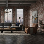 Sol PVC - Marilyn 599 - Parquet chevron noir gris - Bingo - Essential - IVC - rouleau 4M