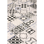 Sol PVC - Vedra 598 carrelage rétro noir, bleu et blanc - Bingo - Essential - IVC - rouleau 2M