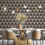 Papier peint intissé Art Déco Ogive marron - Spécial FX 2 - Lutèce - G68087