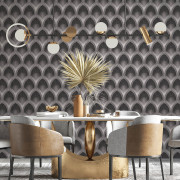 Papier peint intissé Art Déco Ogive gris - Spécial FX 2 - Lutèce - G68084