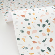 Papier peint intissé Granito Terrazzo multicolore - Kitchen Box - Caselio - KBO106890889