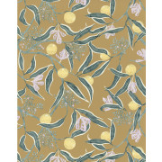 Papier peint intissé Eurydice vert opaline curry - Kitchen Box - Caselio - KBO103617122