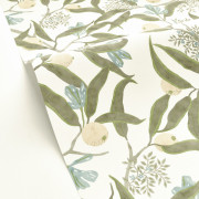 Papier peint intissé Eurydice vert litchen et jaune - Kitchen Box - Caselio - KBO103617020
