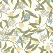 Papier peint intissé Eurydice vert litchen et jaune - Kitchen Box - Caselio - KBO103617020
