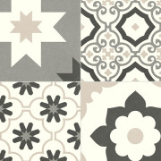 Sol PVC - Cartagena 535 - carreaux de ciment gris et beige - Texas New - IVC - rouleau 2M