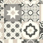 Sol PVC - Cartagena 535 - carreaux de ciment gris et beige - Texas New - IVC - rouleau 2M