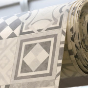 Sol PVC - Es Vedra 594 - Carreaux de ciment écru gris clair - Luna - IVC - rouleau 4M