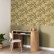 Papier peint vinyle sur intissé Lignaria vert - Woodline - Caselio - WOD106837070