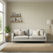 Papier peint intissé Smooth Grid beige lin - Tailor Made - Casadeco - MADE202031530