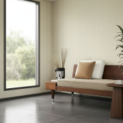 Papier peint intissé Houndstooth beige lin - Tailor Made - Casadeco - MADE202101024