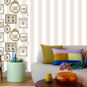 Papier peint vinyle sur intissé Rayures beige blanc - Illusion - Ugépa - A83707