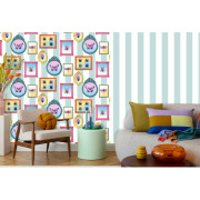 Papier peint vinyle sur intissé Rayures pastel bleu doux blanc - Illusion - Ugépa - A83711