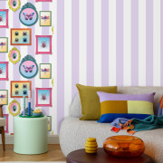 Papier peint vinyle sur intissé Rayures pastel mauve blanc - Illusion - Ugépa - A83716