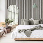 Papier peint expansé sur intissé Latte de bois tasseau lames taupe - Illusion - Ugépa - B31209
