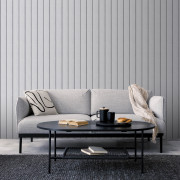 Papier peint vinyle sur intissé Trompe l'œil Latte de bois chêne gris - Illusion - Ugépa - M89709