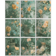Papier peint vinyle sur intissé Trompe l'œil Fleur Verrière Roseraie jaune - Illusion - Ugépa - M89905