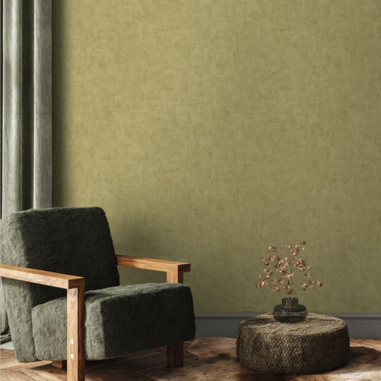 Papier peint uni vert...