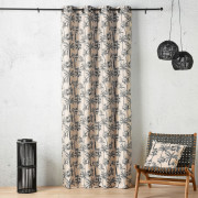 Rideau à œillets Palmier noir beige - 140x240cm - Linder - 548-19-10211-375