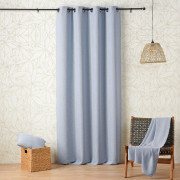 Rideau à œillets vertus apaisantes Relax CBD bleu denim - 140x260cm - Linder - 526-40-375