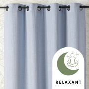 Rideau à œillets vertus apaisantes Relax CBD bleu denim - 140x260cm - Linder - 526-40-375