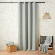 Rideau à œillets vertus apaisantes Relax CBD vert sauge - 140x260cm - Linder - 526-80-375