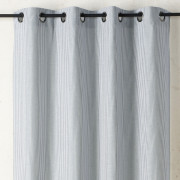 Rideau voilage à œillets Palermo bleu Tyrrhénien blanc cassé - 140x260cm - Linder - 1171-45-375