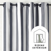 Rideau à œillets extérieur Ponant bleu Pacifique - 140x265cm - Linder - 1708-49-375