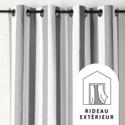 Rideau à œillets extérieur Ponant gris asphalte - 140x265cm - Linder - 1708-91-375