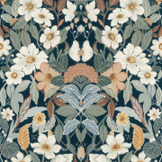 Papier peint vinyle sur intissé Romantic Flowers bleu et vert - Sélection - Rasch - 581904