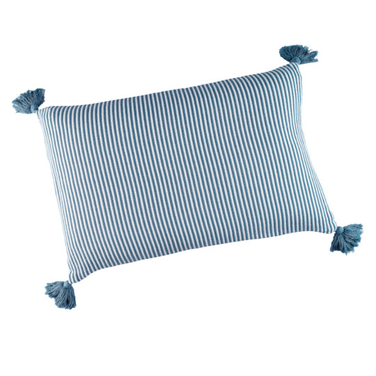 Coussin Faros rayures bleu...