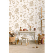 Papier peint intissé Toile de Jouy Lapin beige - Sweet Dreams - Ugépa - N07107