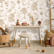 Papier peint intissé Toile de Jouy Lapin beige - Sweet Dreams - Ugépa - N07107