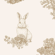 Papier peint intissé Toile de Jouy Lapin beige - Sweet Dreams - Ugépa - N07107