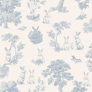 Papier peint intissé Toile de Jouy Lapin bleu - Sweet Dreams - Ugépa - N07101