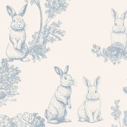 Papier peint intissé Toile de Jouy Lapin bleu - Sweet Dreams - Ugépa - N07101