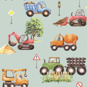 Papier peint intissé BTP Tracteur Lapin gris - Sweet Dreams - Ugépa - N06909