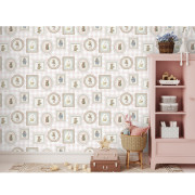 Papier peint intissé Cadres Animaux Vichy rose - Sweet Dreams - Ugépa - N06703