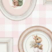 Papier peint intissé Cadres Animaux Vichy rose - Sweet Dreams - Ugépa - N06703
