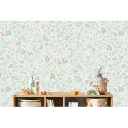 Papier peint intissé Semi Fleurs vert rose ocre - Sweet Dreams - Ugépa - N06604