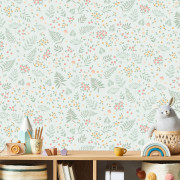 Papier peint intissé Semi Fleurs vert rose ocre - Sweet Dreams - Ugépa - N06604