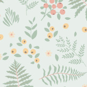 Papier peint intissé Semi Fleurs vert rose ocre - Sweet Dreams - Ugépa - N06604