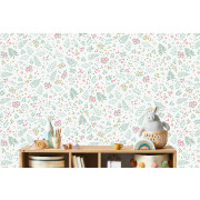 Papier peint intissé Semi Fleurs vert rose - Sweet Dreams - Ugépa - N06603