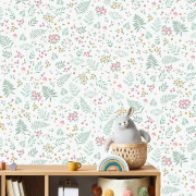 Papier peint intissé Semi Fleurs vert rose - Sweet Dreams - Ugépa - N06603