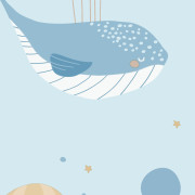 Papier peint intissé Baleine et Montgolfière bleu - Sweet Dreams - Ugépa - N06201
