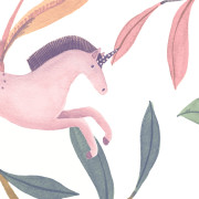 Papier peint intissé Licornes vert rose ocre - Sweet Dreams - Ugépa - M96210