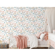 Papier peint intissé Licornes vert corail beige - Sweet Dreams - Ugépa - M96204