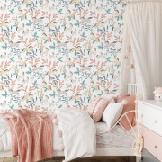 Papier peint intissé Licornes vert corail beige - Sweet Dreams - Ugépa - M96204