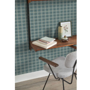 Papier peint intissé Fitting Room bleu canard - Tailor Made - Casadeco - MADE202076877